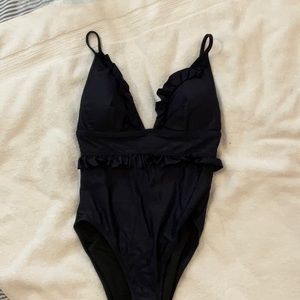 NWT J. Crew one piece bathing suit with ruffle trim